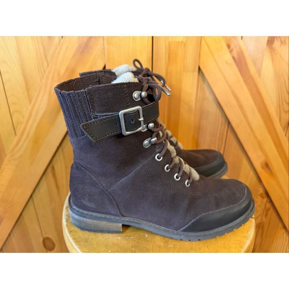 EMU Australia Waldron Boots Waterproof Brown Merino Wool Women Size 9